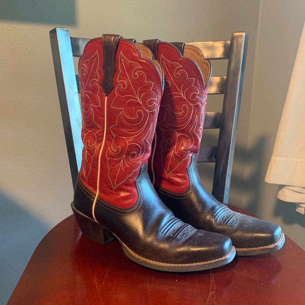 Ariat red and brown cowgirl boots